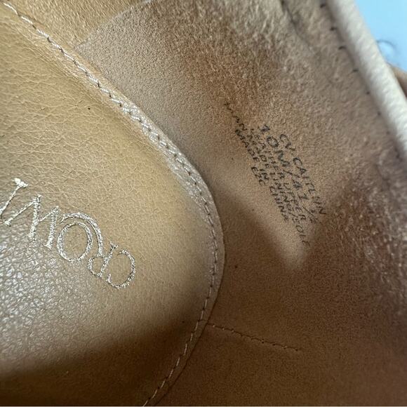 Crown Vintage Caitlun Pump Leather Cream Block Heel Loafers Size 10 Preppy - Picture 15 of 15